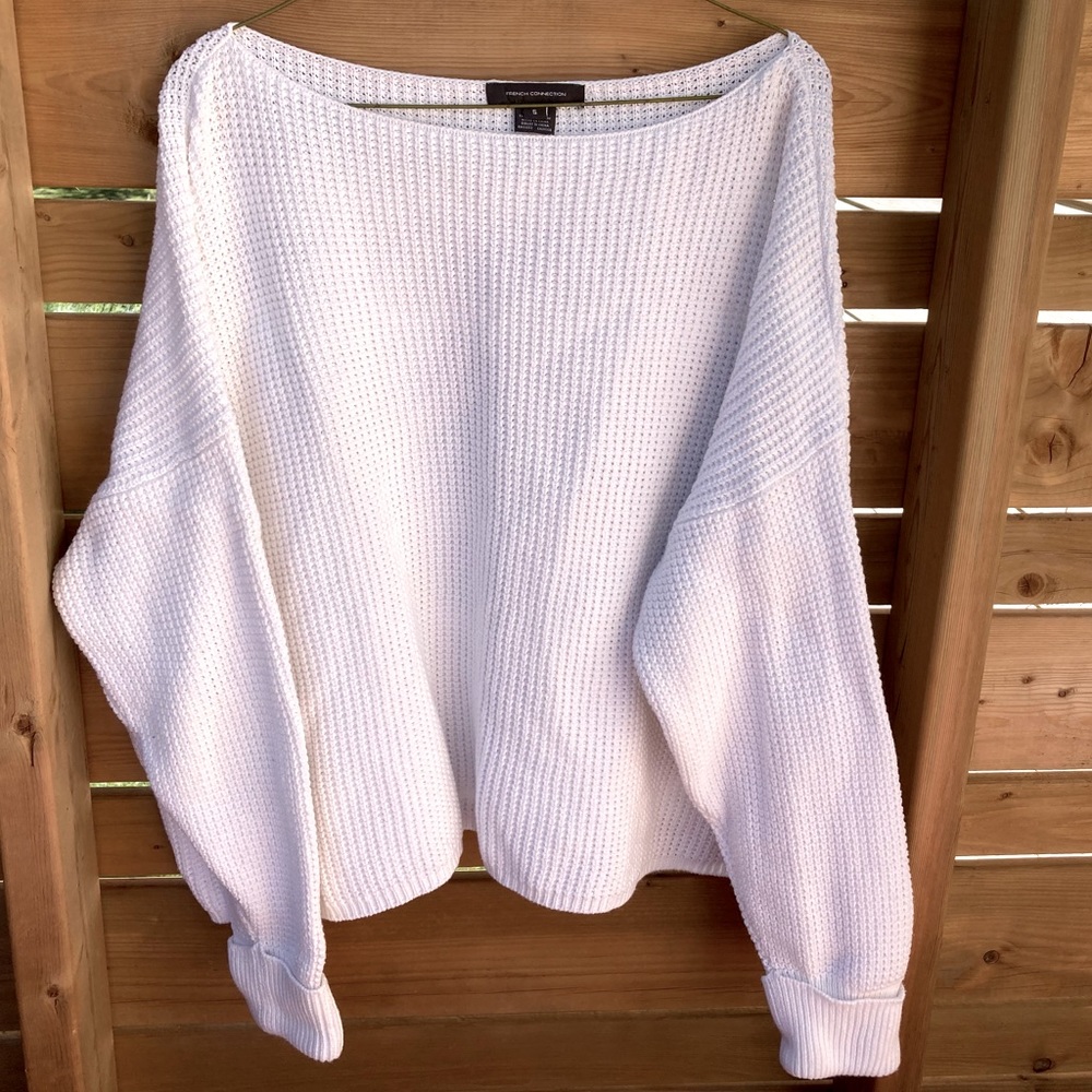 French Connection White Crew Neck Sweater - Picture 1 of 4